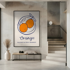 Food Art - Oranges Valencia Fruit Market Poster