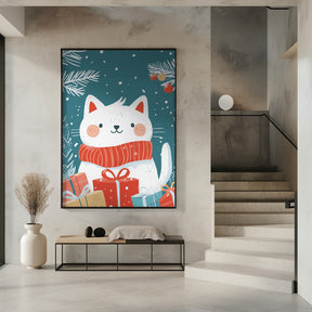 Christmas Cat Poster