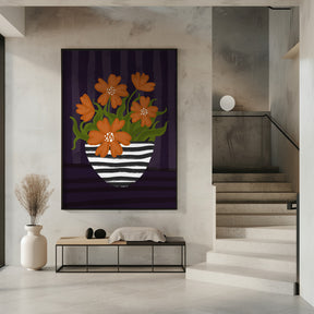 Striped Vase Poster