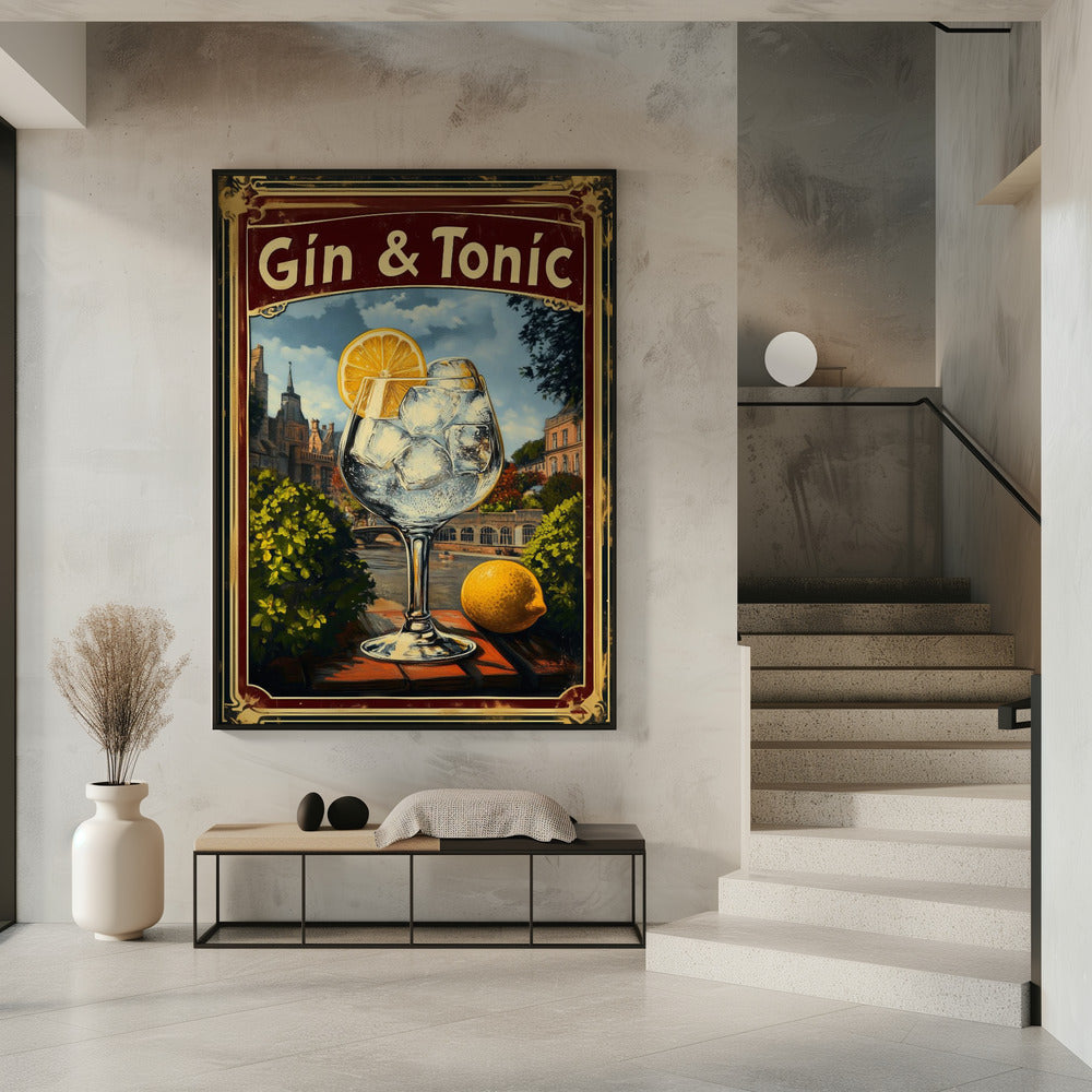 Gin &amp; Tonic Vintage Poster