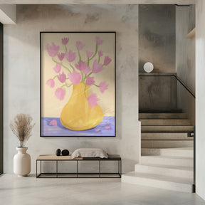 Simple Spring Blossoms In a Vase Illustration Art Poster