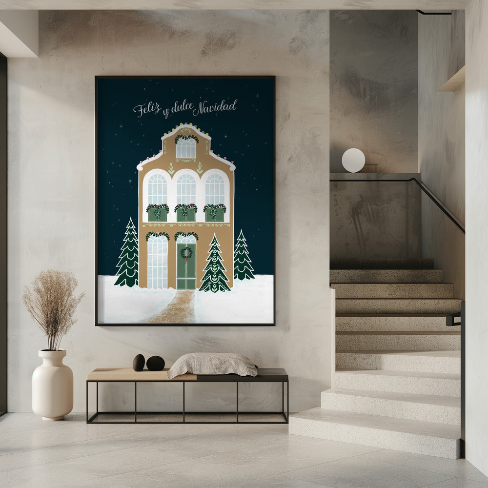 Starry gingerbread home - Feliz y dulce Navidad Poster