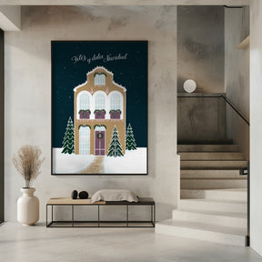 Starry gingerbread home - Feliz y dulce Navidad - Mauve Poster