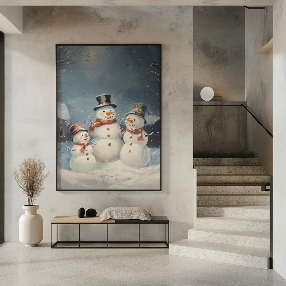 Snowman Family Poster