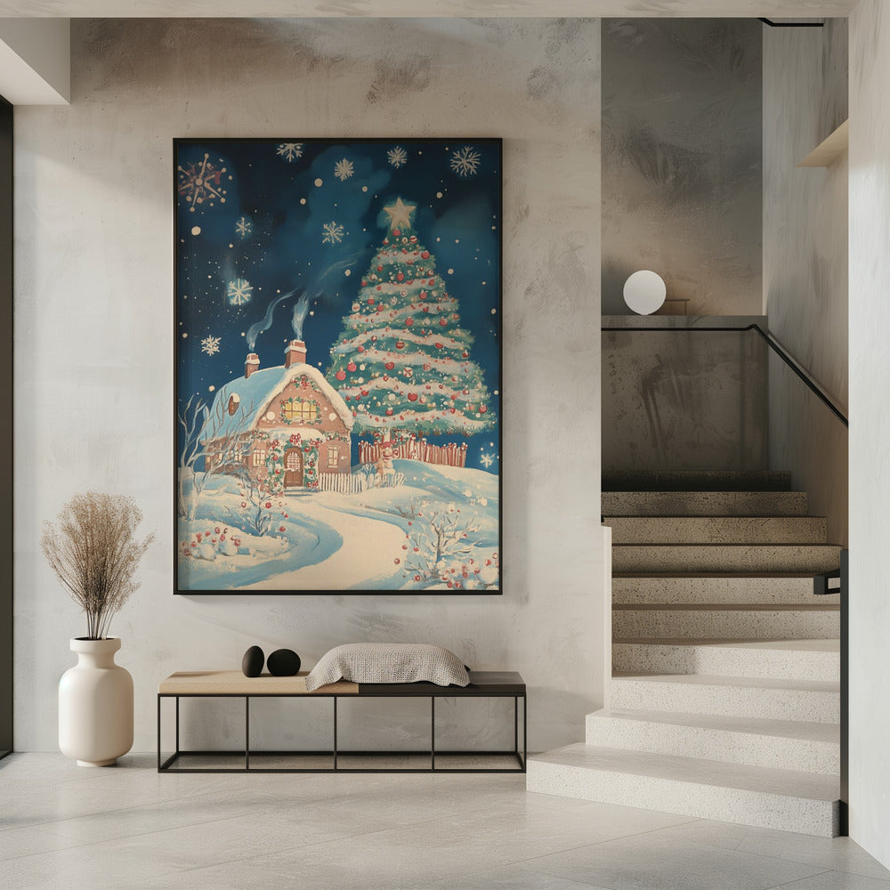 Snow Christmas Town Poster