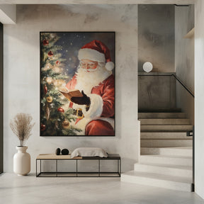 Santa Reading II Poster