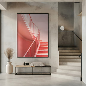 Pink Steps Cannes | Architectural Minimalism Poster