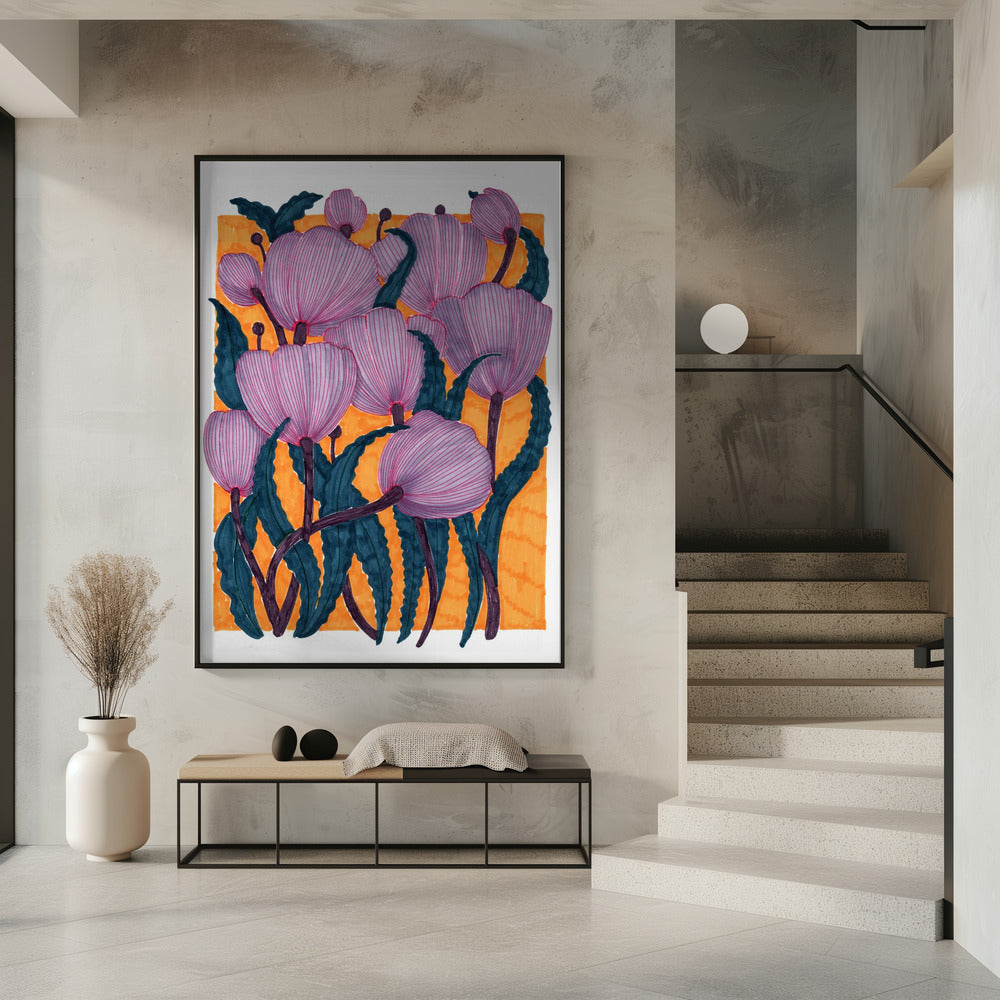 Purple Tulips Poster