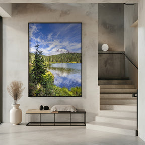 Impressive Mount Rainier and Reflection Lake Poster