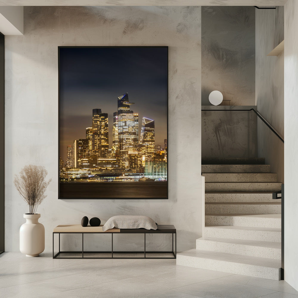 Magnificent NYC skyline with Hudson Yards in the evening Poster