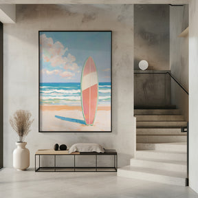 Sea Beach Surfboard Poster