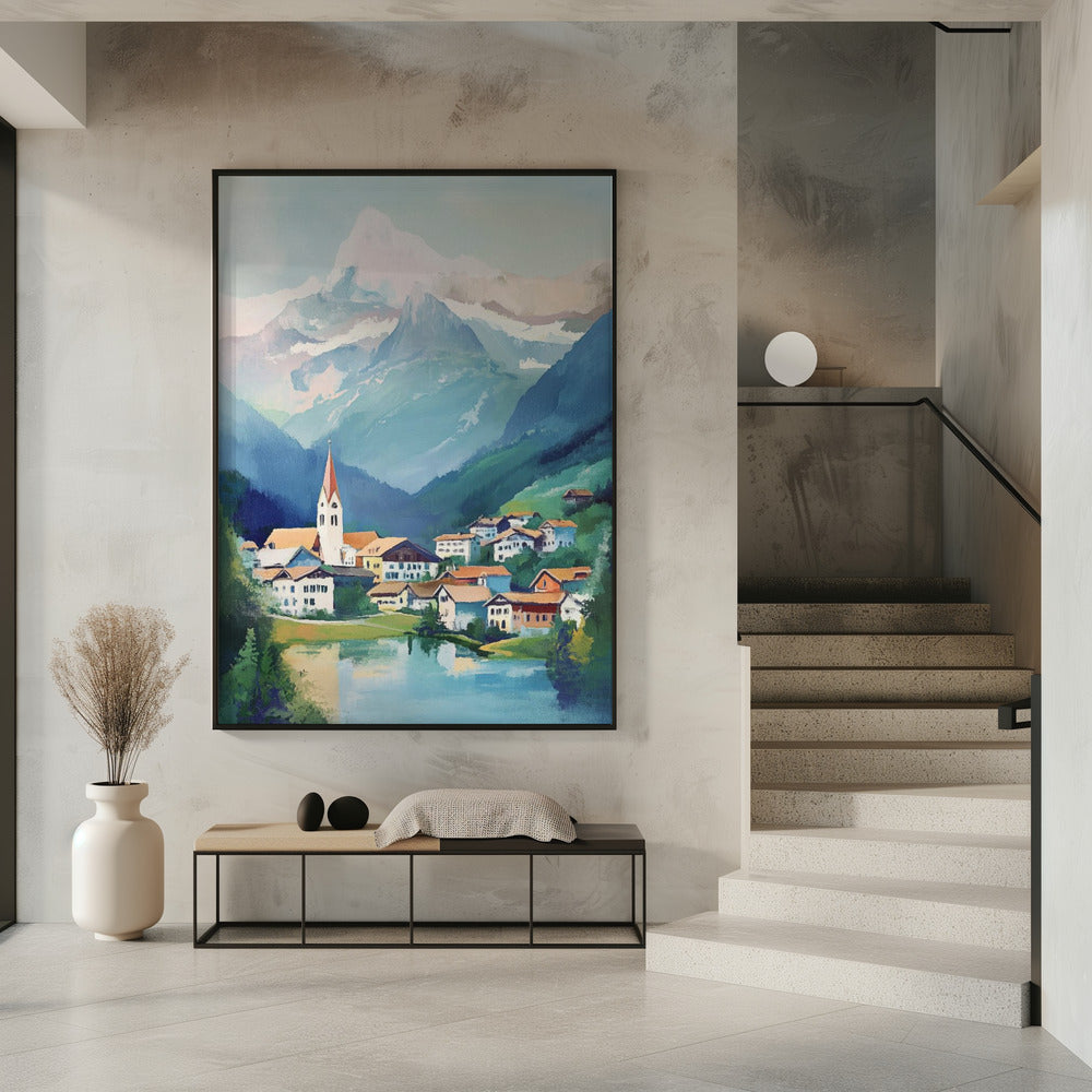 Grindelwald Switzerland Painting Poster