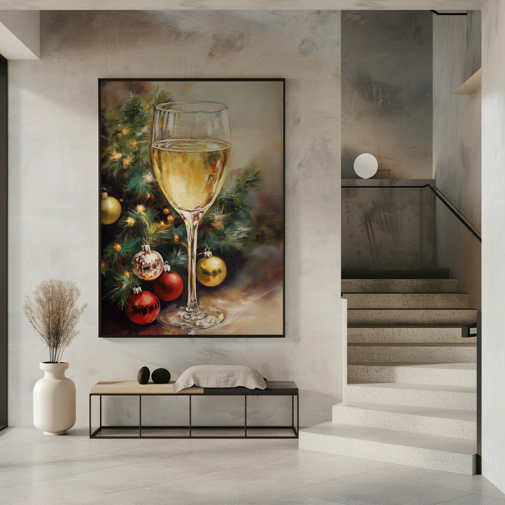 Christmas White Wine Poster