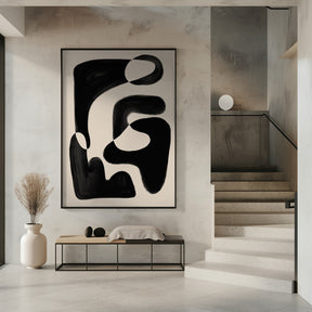 Abstract Beige Black Poster