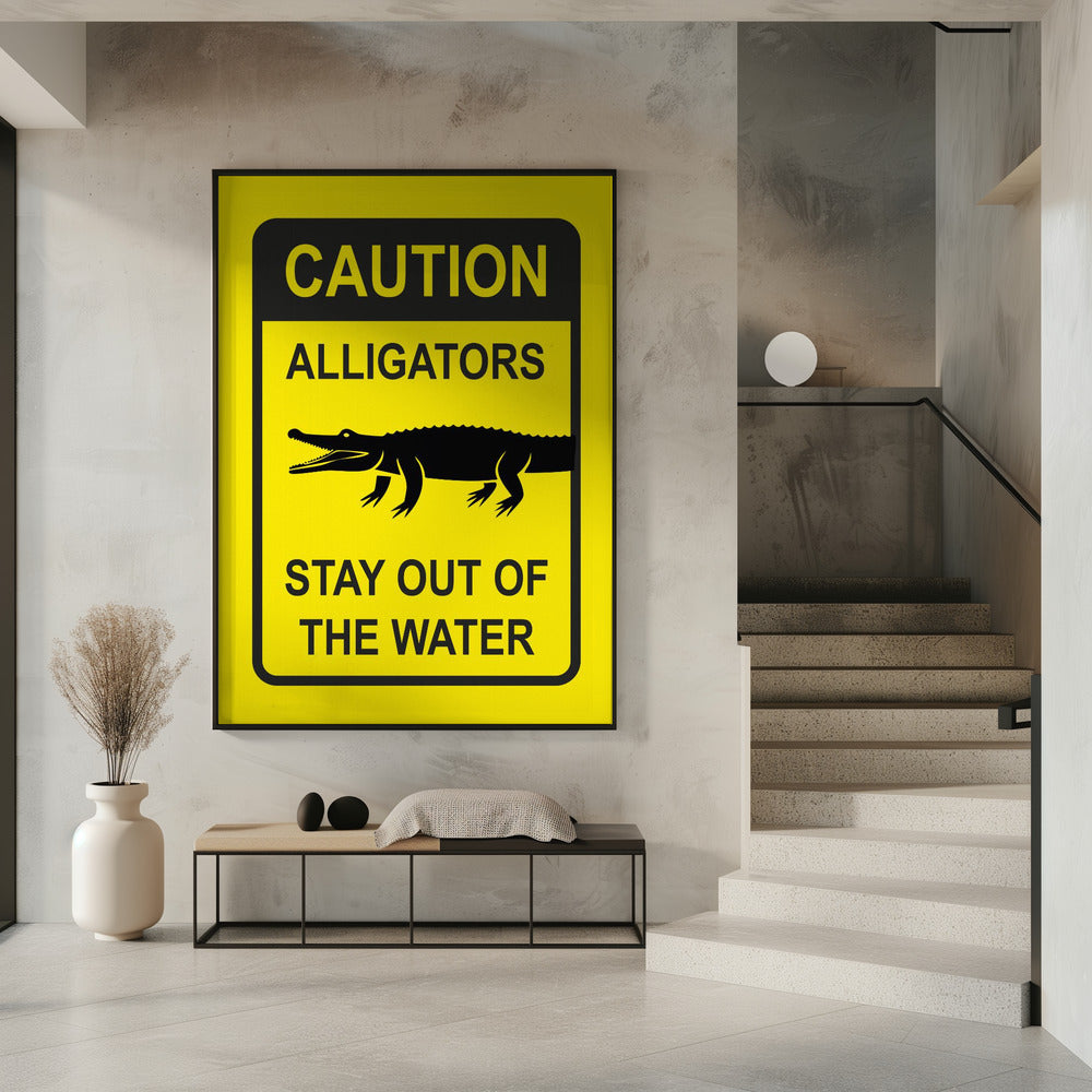 Caution   Alligators Poster