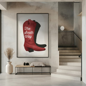 Cowgirl red boot print Poster