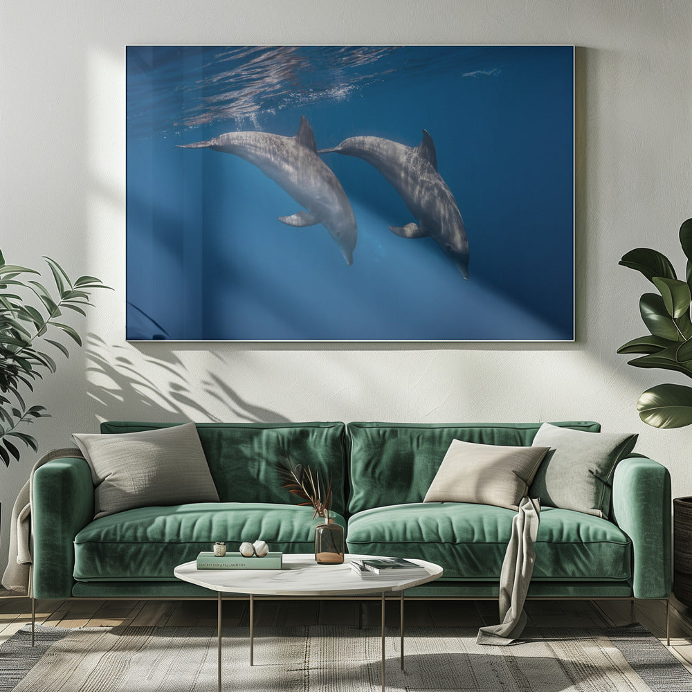 Two bottlenose dolphins Poster