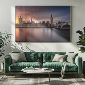 London Palace of Westminster Sunset Poster