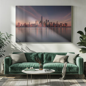 Lower Manhattan at dusk Poster