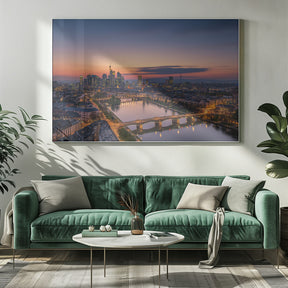 Frankfurt Skyline at sunset Poster