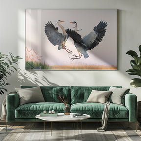 Heron Fighting Poster