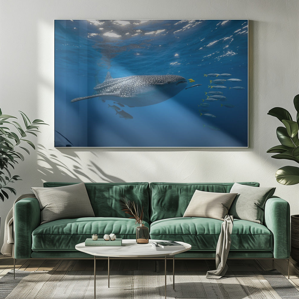 Tuna Shoal and whale shark Poster