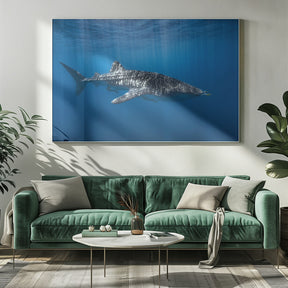 Whale shark in the blue Poster