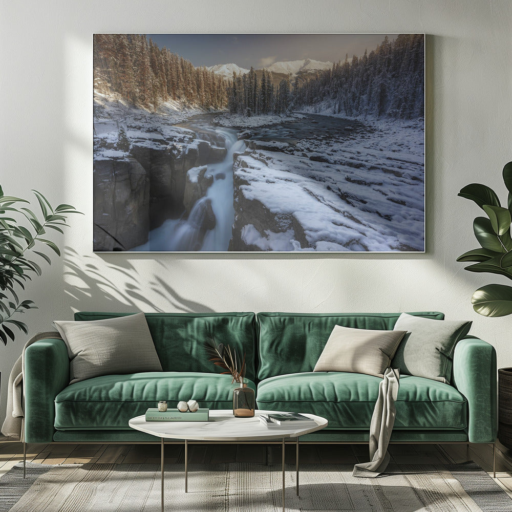 Sunlight in Sunwapta Falls Poster