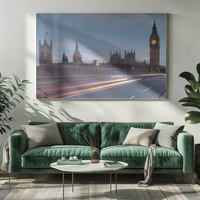 Big Ben with bright trails Poster