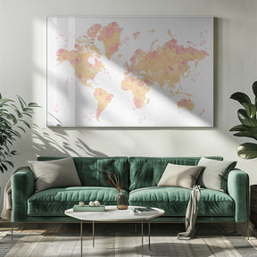 Amanda world map silhouette Poster