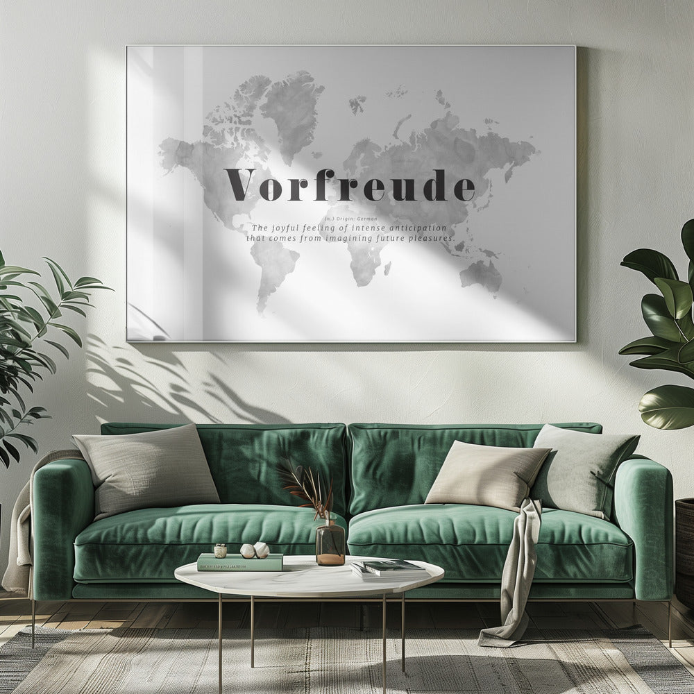 Vorfreude world map Poster