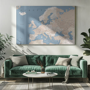 Amias detailed map of Europe Poster