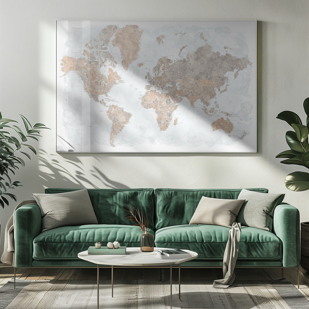 Calista high detail world map Poster