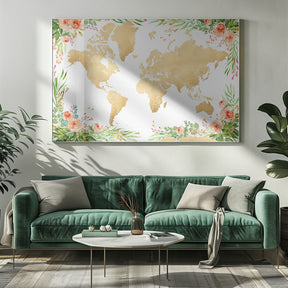 Blythe world map silhouette Poster