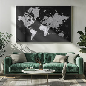 Eban world map in Spanish Poster