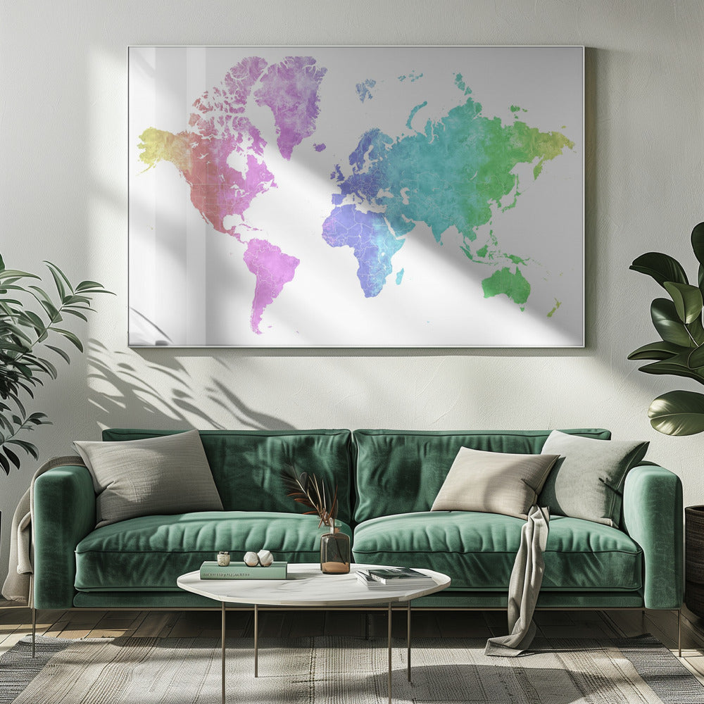 Jude watercolor world map Poster