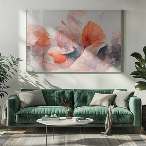 Salmon Flowers Poster