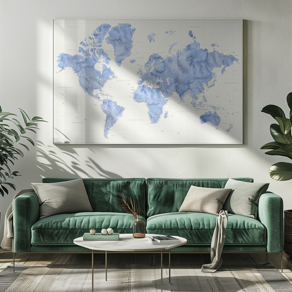 Parlan high detail world map Poster