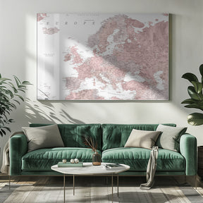 Piper detailed map of Europe Poster