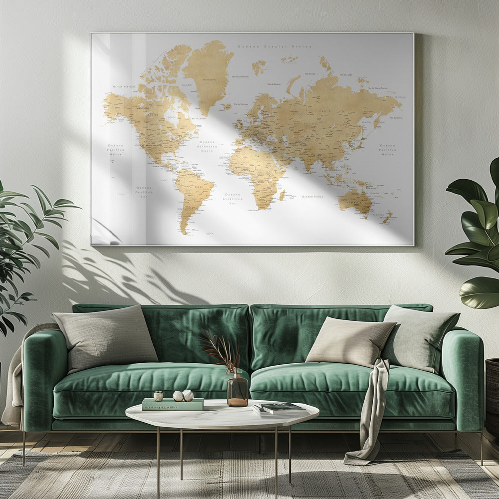 Rossie world map in Spanish Poster