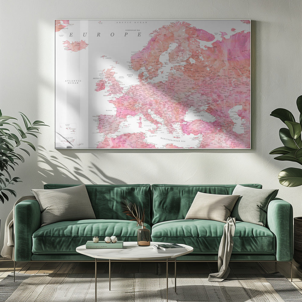 Tatiana detailed map of Europe Poster