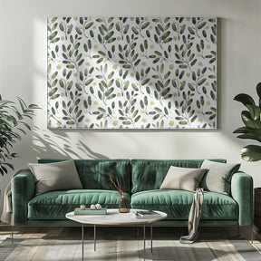 Lisa watercolor seeded eucalyptus pattern Poster