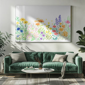 Watercolor wildflowers Poster