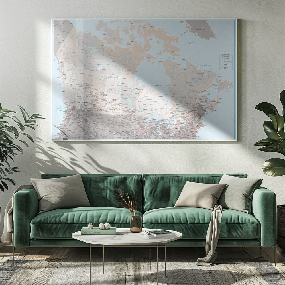 Detailed map of Canada, Lincoln Poster