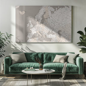 High detail map of Europe in neutrals Poster