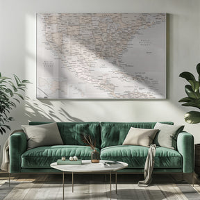 Lucille, map of the United States and the Caribbean sea Poster