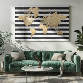 Detailed world map with cities, Harper Poster