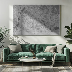 Gray vintage map of Berlin in Germany Poster