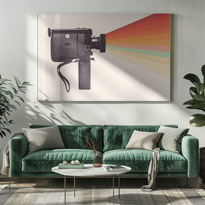 Movie Camera Rainbow Poster