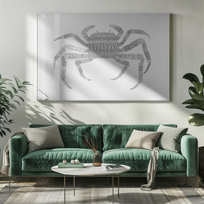 Crab Grey Poster Grey Poster